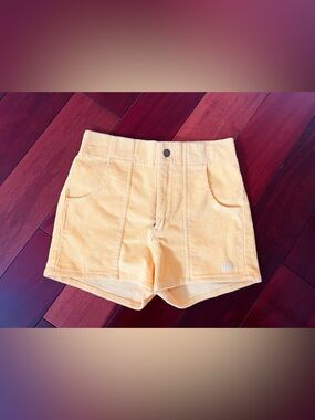 Hammies Women's High Waist Corduroy Shorts Yellow Size 26 Elastic Waist Pockets